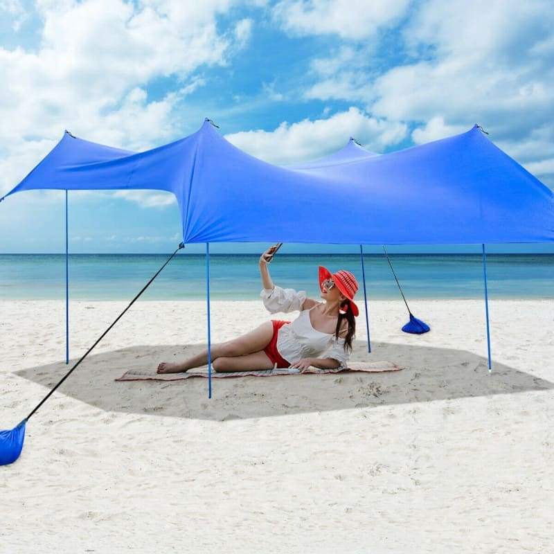 10’ x 9’ Beach Tent Canopy Sunshade w/ 4 Poles BLUE beach, camping, Outdoor | Camping beach accessories K-R-S-I