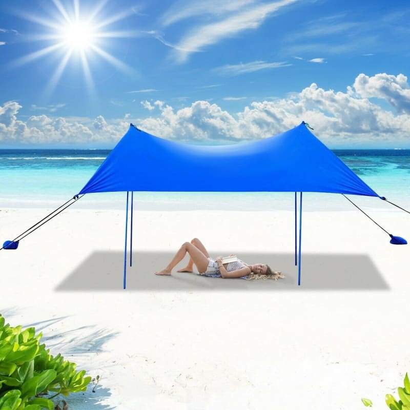 10’ x 9’ Beach Tent Canopy Sunshade w/ 4 Poles beach, camping, Outdoor | Camping beach accessories K-R-S-I