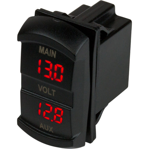 Sea-Dog Dual Volt Meter Rock Switch 10V-48VDC [421636-1] 1st Class Eligible, Brand_Sea-Dog, Electrical, Electrical | Accessories