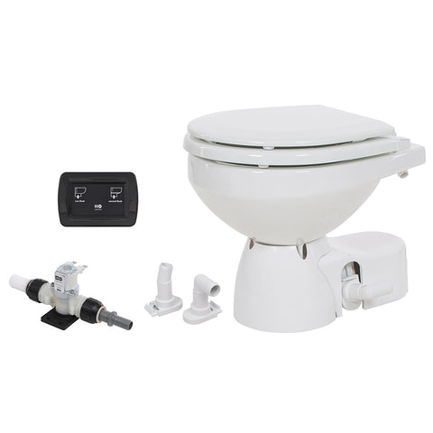 Jabsco Quiet Flush E2 Fresh Water Toilet Compact Bowl - 12V Soft Close Lid [38045 - 3092RSP] Brand_Jabsco, Marine Plumbing & Ventilation,