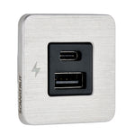 Scanstrut TILE USB-A/USB-C Interior Charging Socket - 12/24V - Stainless Steel Bezel [SC-TILE-11]