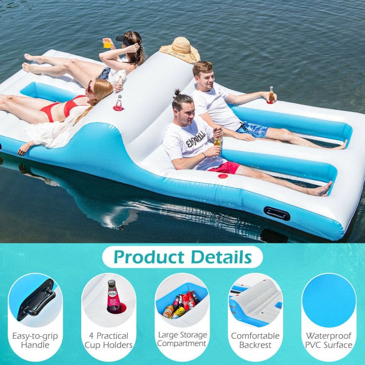 4-Person Inflatable Floating Lounge with 130W Electric Air beach, floats, inflatable, pool party, pool toys Water Sports KARISI