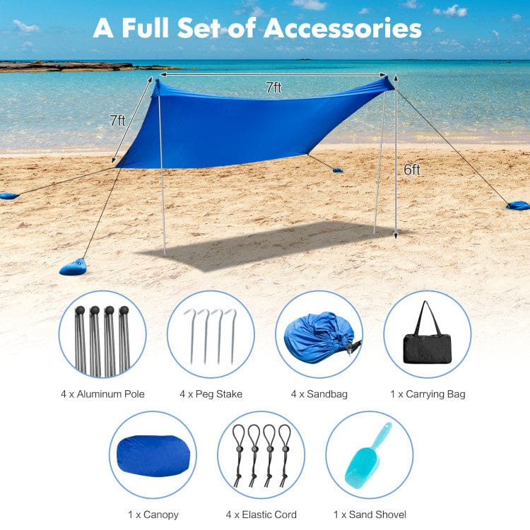 7’ x 7’ Beach Canopy w/ 4 Poles beach, Camping, Camping | Accessories, outdoor, Outdoor | Camping Tents K-R-S-I