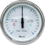 Faria 4" Chesapeake SS White Engine Synchronizer - Dual Gas  Var Ratio Alt Diesel [33801]