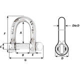 Wichard Self-Locking D Shackle - Diameter 6mm - 1/4" [1203W]