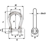 Wichard Self-Locking Bow Shackle - Diameter 6mm - 1/4" [1243W]