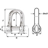 Wichard Captive Pin D Shackle - Diameter 8mm - 5/16" [1404W]