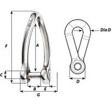 Wichard Captive Pin Twisted Shackle - Diameter 6mm - 1/4" [1423W]