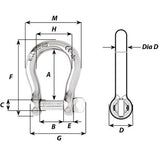 Wichard Not Self-Locking Bow Shackle - 16mm Diameter - 5/8" [1247W]