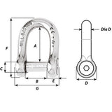 Wichard Self-Locking Allen Head Pin D Shackle - 10mm Diameter - 13/32" [1305W]