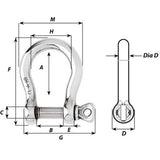 Wichard HR Bow Shackle - 20mm Diameter - 25/32" [11248W]