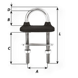 Wichard Black Watertight U-Bolt - 6mm Diameter - 15/64" - 70mm Length - 2-3/4" [65331W]