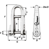 Wichard HR Key Pin Shackle With Bar - 6mm Pin Diameter [91433W]