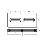 Tecnoseal Rectangular Zinc Plate Anode w/Inserts - 12" x 6" x 1" [TEC-DIVERSD]