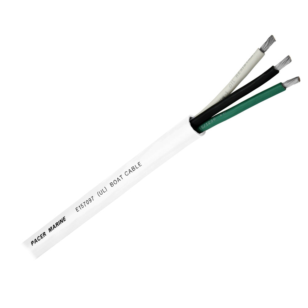 Pacer Round 3 Conductor Cable - 250 14/3 AWG Black Green White [WR14/3 - 250] Brand_Pacer Group, Electrical, Electrical | Wire, Specials