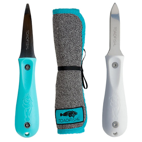 Toadfish Shuckers Bundle - Put Em Back Oyster Knife Professional Cut-Proof Shucking Cloth [1014] Boat Outfitting, Outfitting | Deck