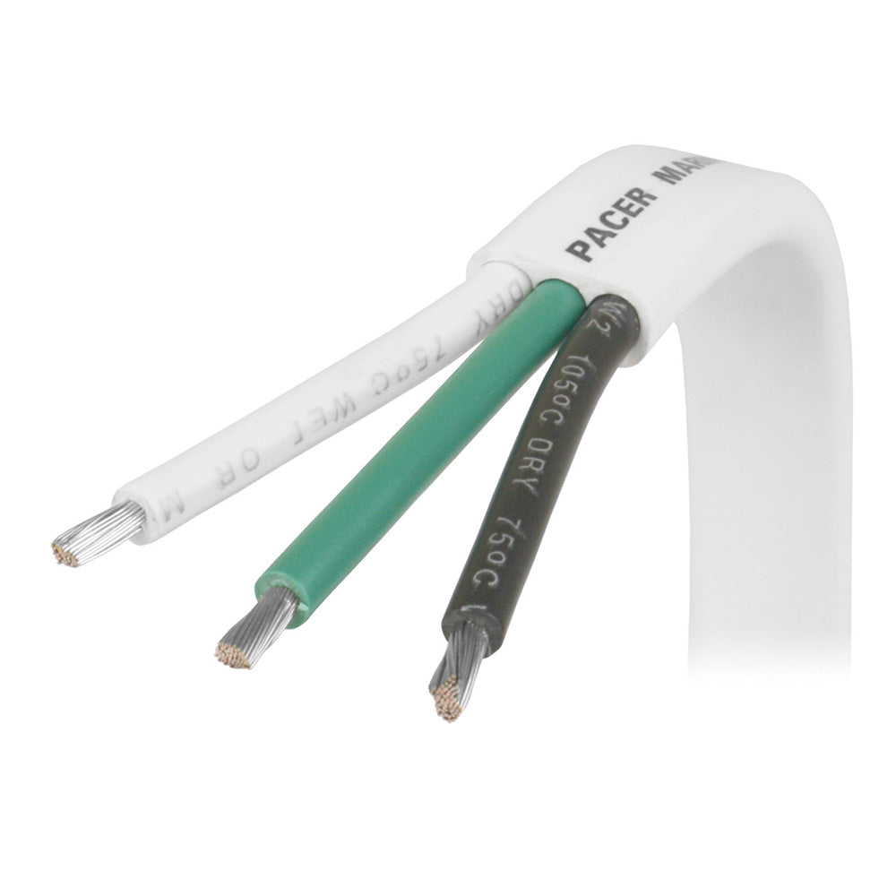 Pacer White Triplex Cable - 14/3 AWG - Black/Green/White - Sold by the Foot [W14/3-FT] 1st Class Eligible, Brand_Pacer Group, Electrical,