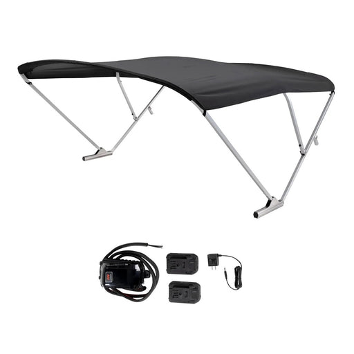 SureShade Battery Powered Bimini - Clear Anodized Frame Black Fabric [2021133086] Boat Outfitting, Boat Outfitting | Accessories,