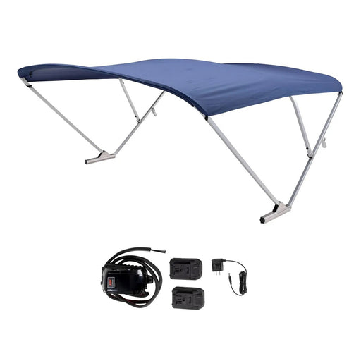 SureShade Battery Powered Bimini - Clear Anodized Frame Navy Fabric [2021133094] Boat Outfitting, Outfitting | Accessories,