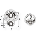 Wichard Folding Pad Eye - 6mm Diameter (15/64") - 2 Fixed Holes [6684W]