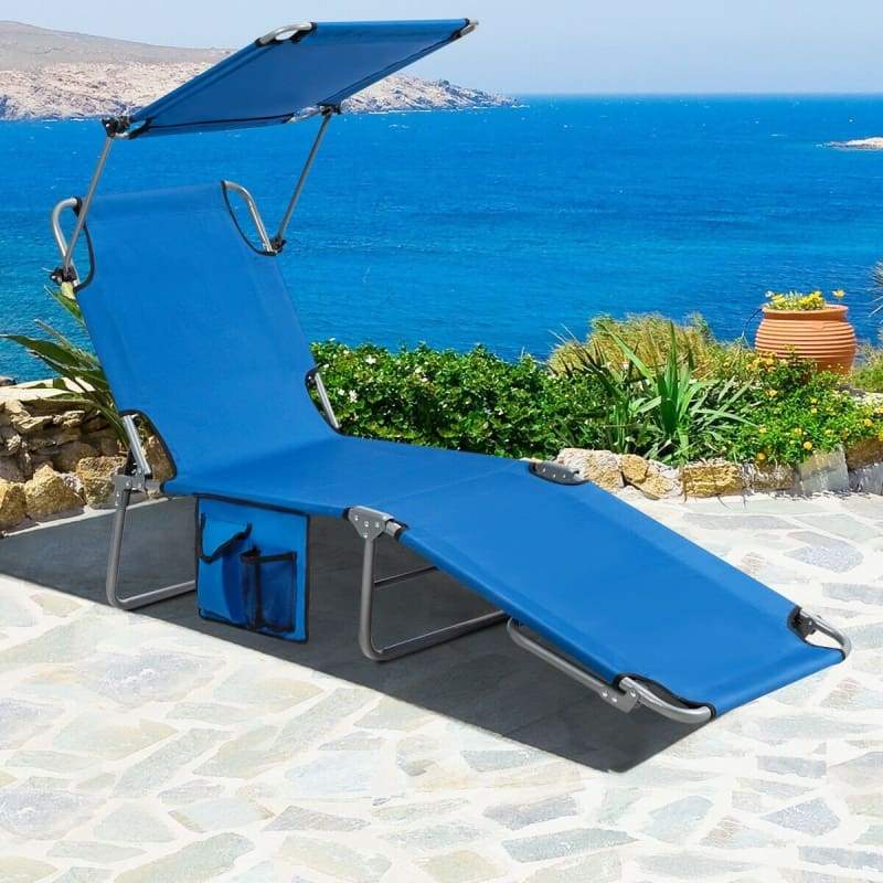 Adjustable Outdoor Recliner Chair with Canopy Shade beach, outdoor, Outdoor | Accessories, Outdoor | Camping, outdoors beach accessories 