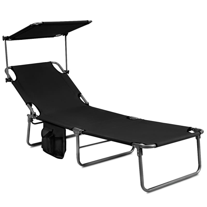 Adjustable Outdoor Recliner Chair with Canopy Shade BLACK beach, outdoor, Outdoor | Accessories, Outdoor | Camping, outdoors beach 