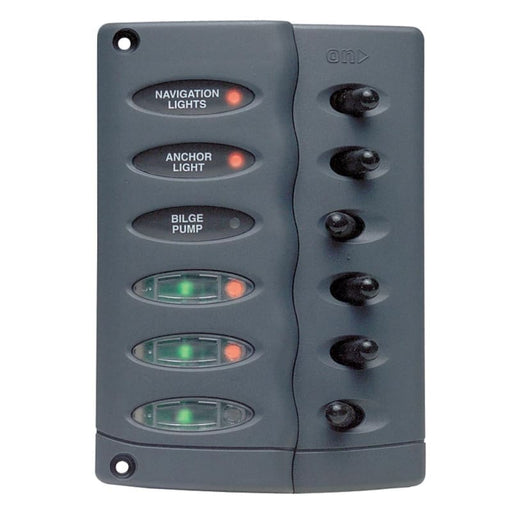 BEP Contour Switch Panel - Waterproof 6 Way w/Fuse Holder [CSP6-F] Brand_BEP Marine, Clearance, Electrical, Electrical | Electrical Panels,