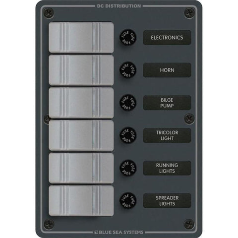 Blue Sea 8053 Slate Grey - 6 Position - Vertical [8053] Brand_Blue Sea Systems, Electrical, Electrical | Electrical Panels Electrical Panels