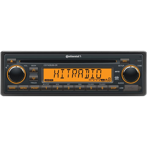 Continental Stereo w/CD/AM/FM/BT/USB - 24V [CD7426UB-OR] Brand_Continental, Entertainment, Entertainment | Stereos Stereos CWR