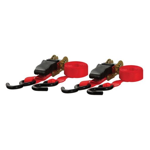 CURT 10 Red Cargo Straps w/’S’ Hooks - 500 lbs 2 Pack [83001] Automotive/RV, Automotive/RV | Accessories, Brand_CURT, Trailering,