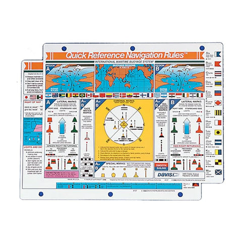 Davis Quick Reference International Navigation Rules Card [127] 1st Class Eligible, Boat Outfitting, Outfitting | Accessories, Brand_Davis