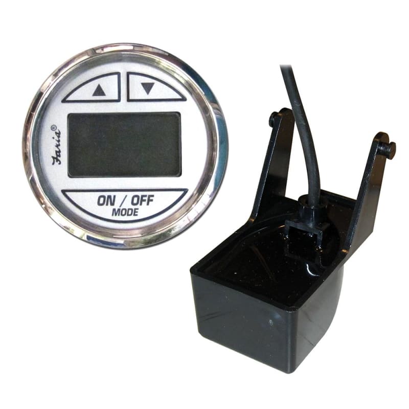 Faria Chesapeake White SS 2 Depth Sounder w/Transom Mount Transducer [13850] Boat Outfitting, Boat Outfitting | Gauges, Brand_Faria Beede 