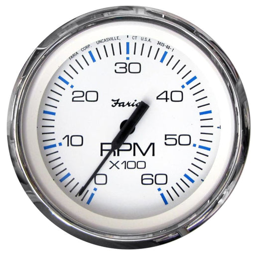 Faria Chesapeake White SS 4 Tachometer - 6000 RPM (Gas) (Inboard I/O) [33807] Boat Outfitting, Boat Outfitting | Gauges, Brand_Faria Beede
