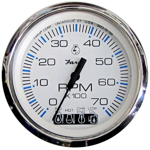 Faria Chesapeake White SS 4 Tachometer w/Systemcheck Indicator - 7000 RPM (Gas) (Johnson/Evinrude Outboard) [33850] Boat Outfitting, Boat