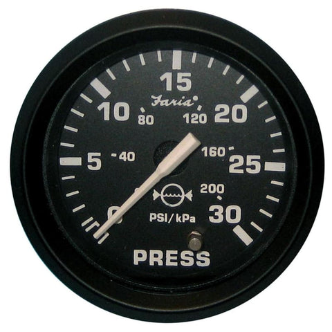 Faria Euro Black 2 Water Pressure Gauge (30 PSI) [12810] Boat Outfitting, Boat Outfitting | Gauges, Brand_Faria Beede Instruments, Marine 