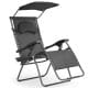 Folding Recliner Lounge Chair with Shade Canopy Cup Holder Black beach, Camping, Camping | Accessories, Outdoor | Camping Sports & Outdoors