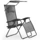 Folding Recliner Lounge Chair with Shade Canopy Cup Holder Gray beach, Camping, Camping | Accessories, Outdoor | Camping Sports & Outdoors