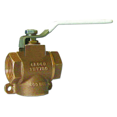 GROCO 1/2 NPT Bronze 3-Way Valve [TWV-500] Brand_GROCO, Marine Plumbing & Ventilation, Marine Plumbing & Ventilation | Fittings Fittings CWR