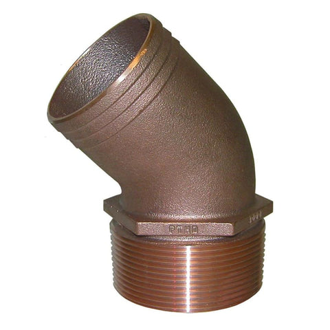 GROCO 1’ NPT Bronze 45 Degree Pipe to Hose [PTHD-1000] 1st Class Eligible, Brand_GROCO, Marine Plumbing & Ventilation, Ventilation