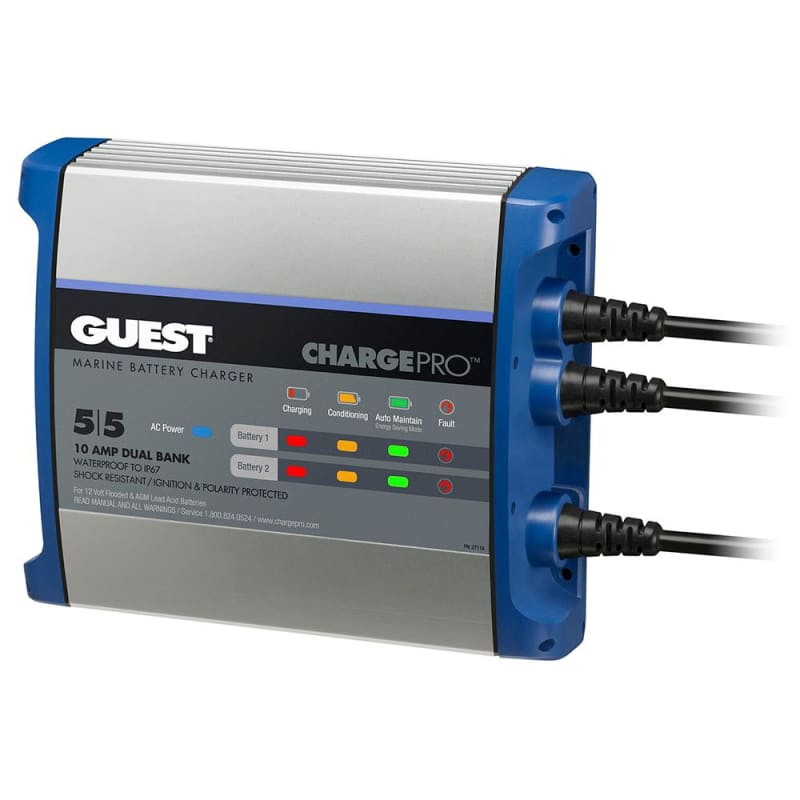 Guest On-Board Battery Charger 10A / 12V - 2 Bank - 120V Input [2711A] Brand_Guest, Electrical, Electrical | Battery Chargers Battery