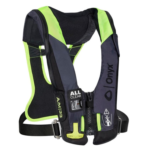 Onyx Impulse A/M 33 All Clear w/Harness Auto/Manual Inflatable Life Jacket - Grey [134300-701-004-21] Brand_Onyx Outdoor, Hazmat, Marine 
