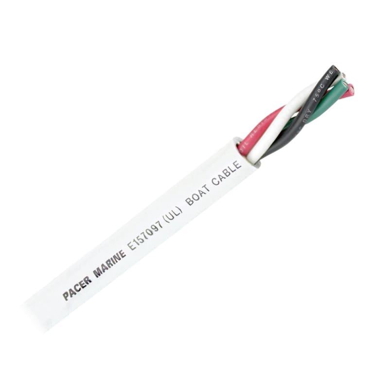 Pacer Round 4 Conductor Cable - 100 12/4 AWG Black Green Red White [WR12/4 - 100] Brand_Pacer Group, Electrical, Electrical | Wire CWR