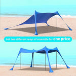 Sun Shade Beach Tent (w/ Sandbags Poles & Shovel) beach, beach party, Camping, Tents KARISI