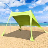 Sun Shade Beach Tent (w/ Sandbags Poles & Shovel) GREEN / 10x10 ft beach, beach party, Camping, Tents KARISI