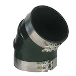 Trident Marine 3 - 1/2’ ID 45 - Degree EPDM Black Rubber Molded Wet Exhaust Elbow w/4 T - Bolt Clamps [TRL - 3545 - S/S] Boat Outfitting,