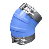 Trident Marine 8’ ID 45 - Degree Blue Silicone Molded Wet Exhaust Elbow w/4 T - Bolt Clamps [240V80000 - S/S] Boat Outfitting, Outfitting
