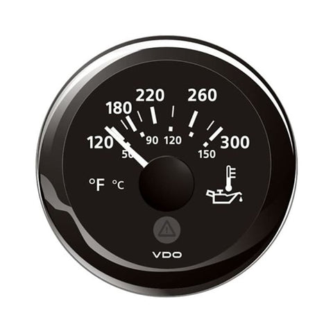 Veratron 52MM (2-1/16) ViewLine Oil Temperature Gauge 120-300F - Black Dial Bezel [A2C59514165] 1st Class Eligible, Boat Outfitting, Boat