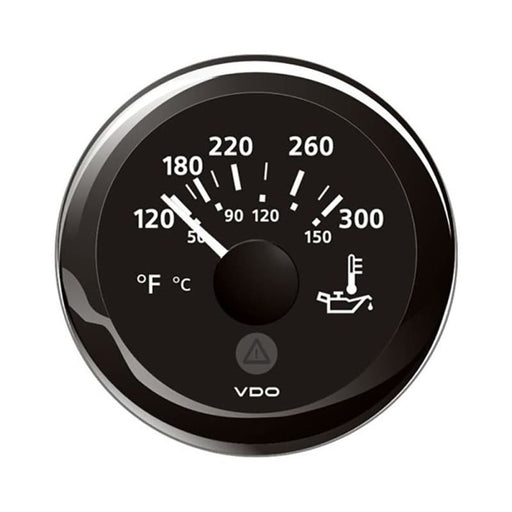 Veratron 52MM (2-1/16) ViewLine Oil Temperature Gauge 120-300F - Black Dial Bezel [A2C59514165] 1st Class Eligible, Boat Outfitting, Boat
