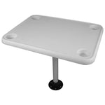 Wise White Rectangular Table - 4 Drink Holders w/Pedestal [8WD944] Boat Outfitting, Outfitting | Seating, Brand_Wise Seats Seating CWR