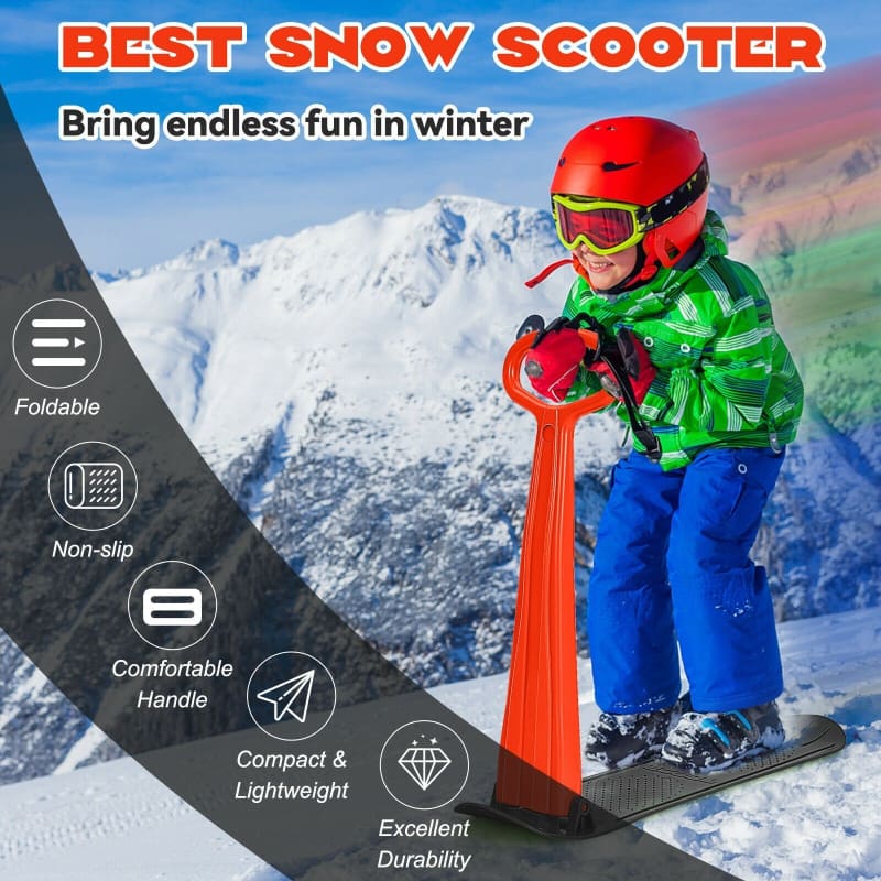 1-Rider Snow Scooter with Grip Handle Outdoor | Winter Sports, Sled, Sleds, winter, Winter Sports Winter Sports Goplus